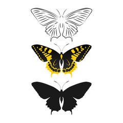 Plakat butterfly logo icon design template vector
