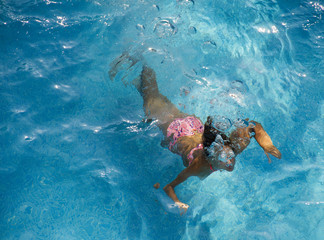 swimming in the pool