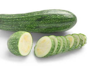 Fresh zucchini isolated on white