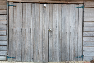 Old wooden weathered barn walls