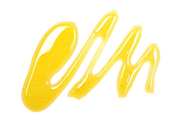 Honey isolated on white background, top view