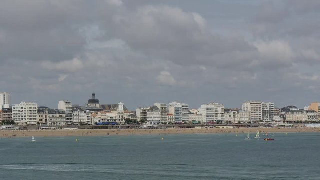 panorama of the beach of Les Sables d'Olonne in France