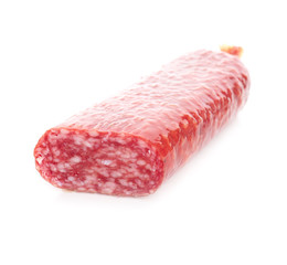 Smoked sausage on white background