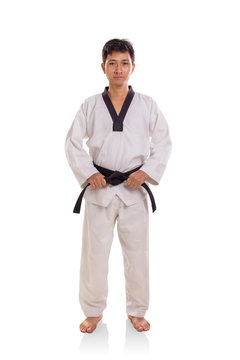 Male martial artist front view profile