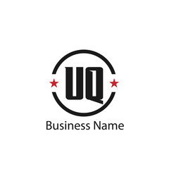 Initial Letter UQ Logo Template Design