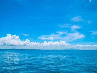 Naklejka na ściany i meble Amazing Idyllic ocean and Beautiful Blue sky in vacation time,Holiday on the beach,Summer concept.Thailand.