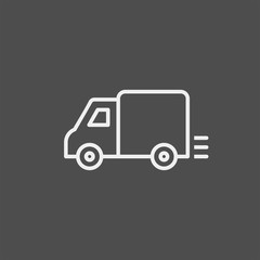 Shipping flat vector icon. Truck flat vector icon