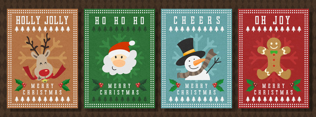 Merry Christmas and Happy new year vector greeting card.