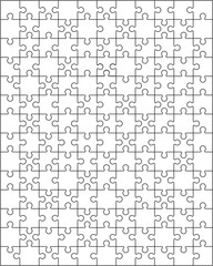 Illustration of separate parts of white puzzle