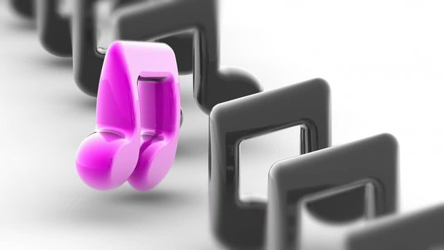 Musical note. Looping footage has 4K resolution. Encoder Prores 4444.