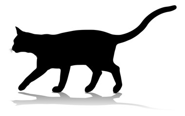 A silhouette cat pet animal detailed graphic