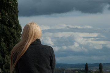 young woman on the bridge