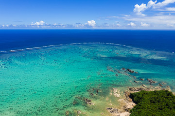 Top view of the sea in ishigaki island