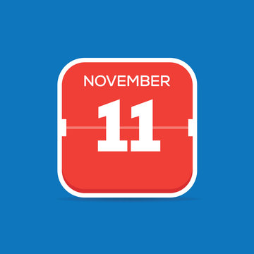 November 11 Calendar Flat Icon