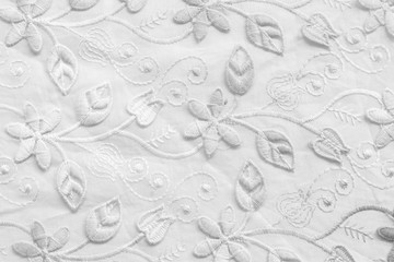 White lace with small flowers. No any trademark or restrict matter in this photo.