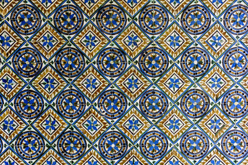 background of Arabic style tiles in Seville, Andalucia, Spain