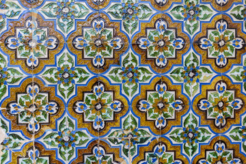 Arrière-plan de carreaux de style arabe à Séville, Andalousie, Espagne