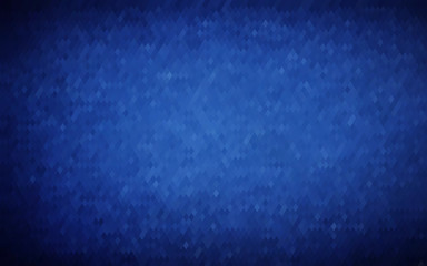Blue rhombus dark background. Background pattern of blue rhombus for design. Halftone vintage abstract aqua backdrop. Azure grunge texture. Abstract vector illustration eps10.