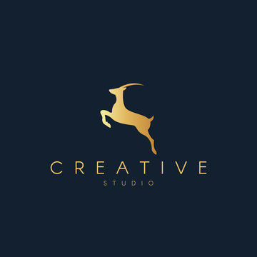 Antelope logo. Antelope silhouette. Trendy animal logo design