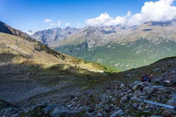 Fototapeta na wymiar View from Sallent Joch, Adamello Brenta National Park, South Tyrol, Italy