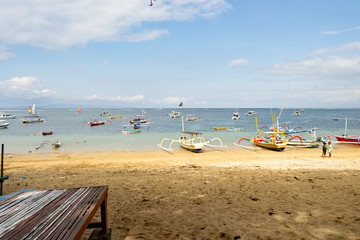 Fototapeta na wymiar Bali recreation boats