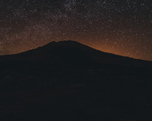 Astrophotography in Tenerife, Spain. Core of milkyway near Teide vulcano