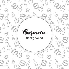 Cosmetic Background, Cosmetic Pattern Flat Lineart Icons Vector