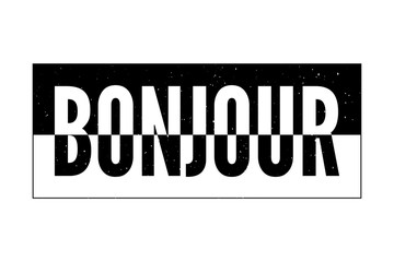 slogan Bonjour phrase graphic vector Print Fashion lettering calligraphy