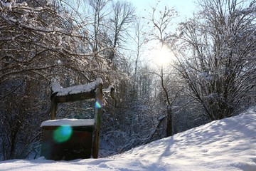 Drawing well in winter - Poland, Woj. Podkarpackie