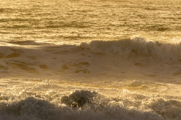 Mandurah Beach Ocean Waves at sunset