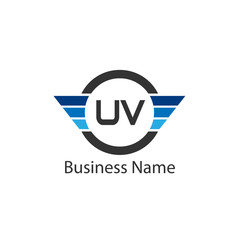 Initial Letter UV Logo Template Design