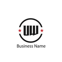 Initial Letter UW Logo Template Design