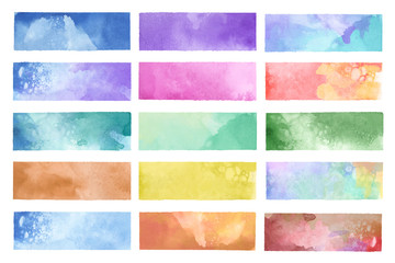 Colorful painted watercolor backgrounds vector