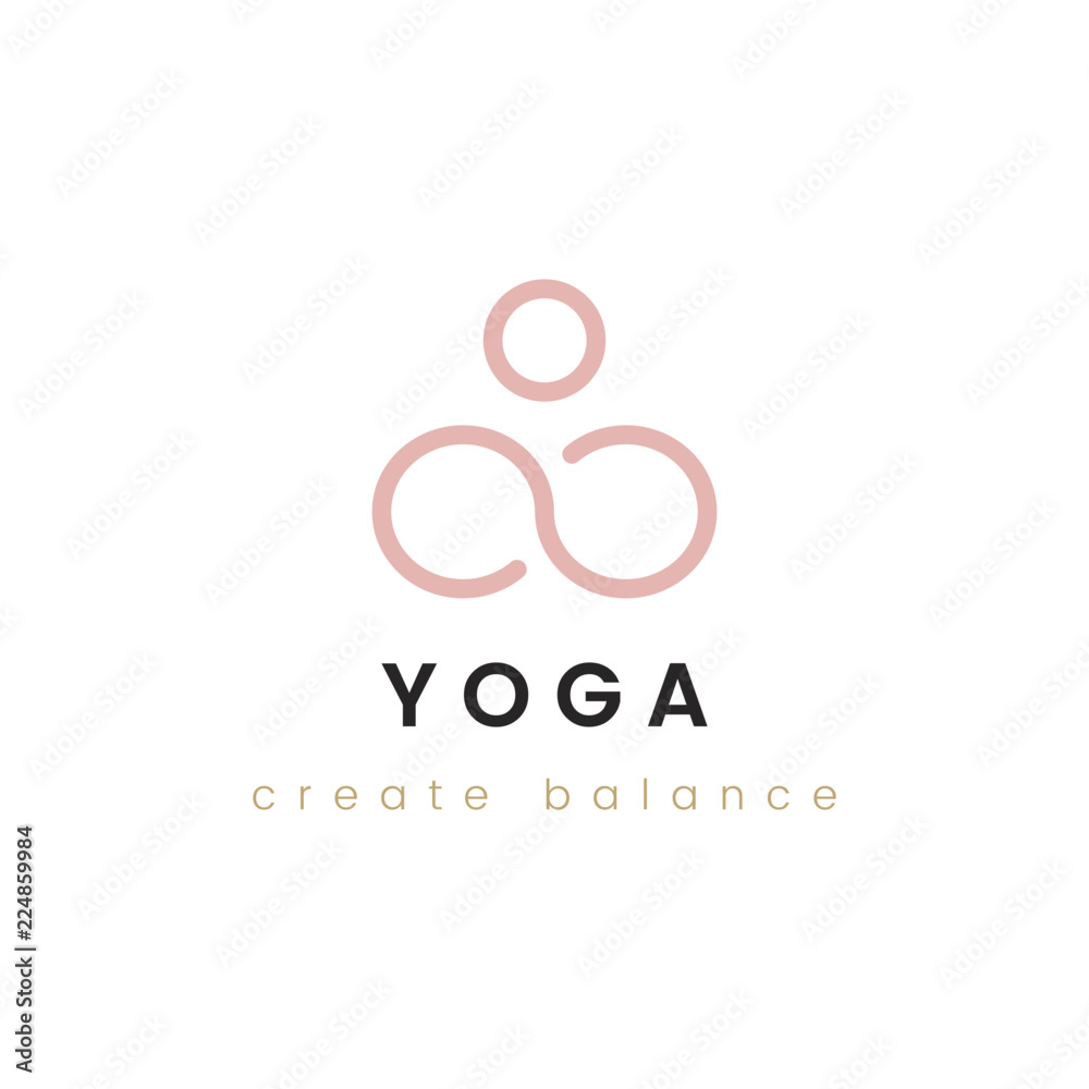 Sticker Design of yoga create balance logo vector