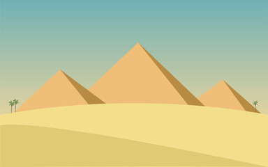 Fototapeta na wymiar landscape with Egypt pyramids