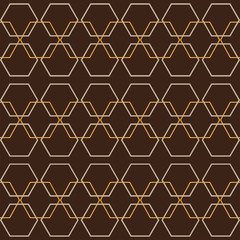 Honeycomb Retro Geometric Graphic Seamless Hexagon Pattern