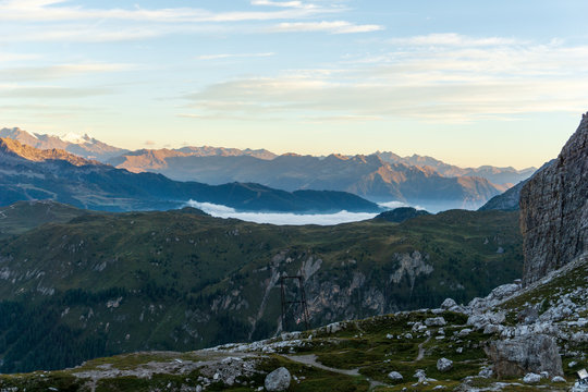 Idyllic Alpenglow in Adamello Brenta National Park, South Tyrol / Italy