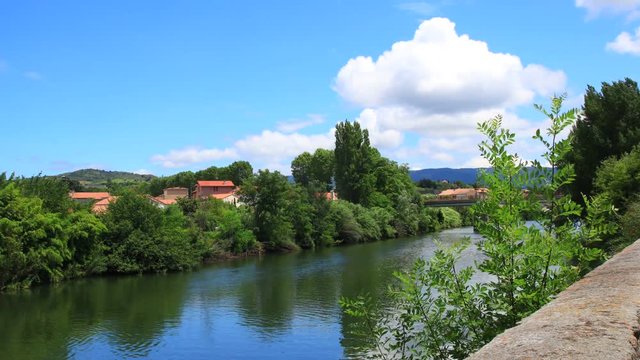 Time lapse of the city of Limoux and Aude river in Languedoc, France
