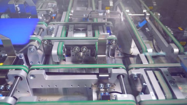 Close-up view to the manufacturing process of high-tech industrial components.
