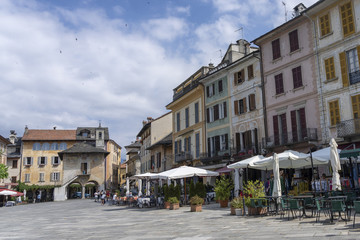 Fototapeta na wymiar Old square of Orta San Giulio, Italy