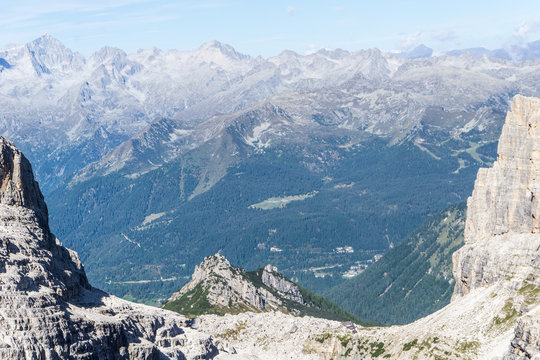 Idyllic view of Adamello Brenta National Park, Bocca di Tuckett, South Tyrol / Italy
