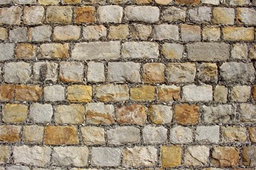 Close up of Stone Wall with Flint in Mortar
