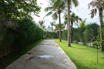 Villa path way at the tropical resort