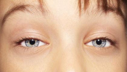 Obraz premium A beautiful insightful look boy's eye. Close up shot.