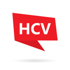 HCV (Hepatitis C virus) word on a speach bubble- vector illustration
