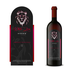 Wine Label with bottle Mockup