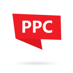 PPC (Pay Per Click) acronym on a sticker- vector illustration