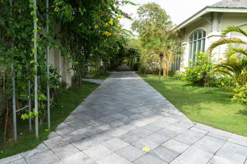 Villa path way at the tropical resort