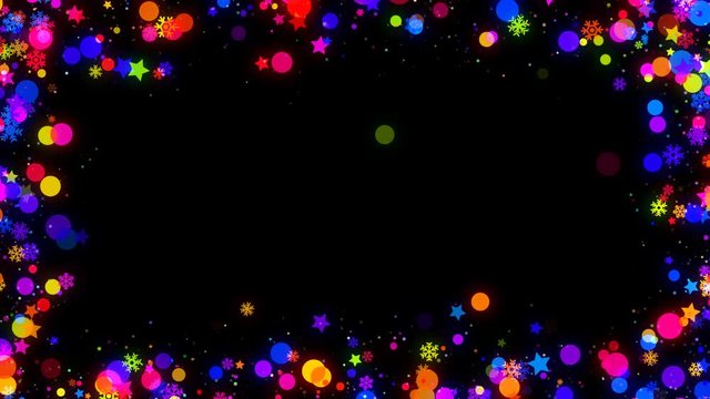 Colorful Christmas snowflakes frames that you can use in your photo and video. This is a looped video with alpha channel.