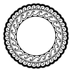 Circular pattern in form of mandala with flower for Henna, Mehndi, tattoo, decoration. Decorative ornament in ethnic oriental style. Coloring book page.